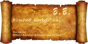Bischof Borbála névjegykártya